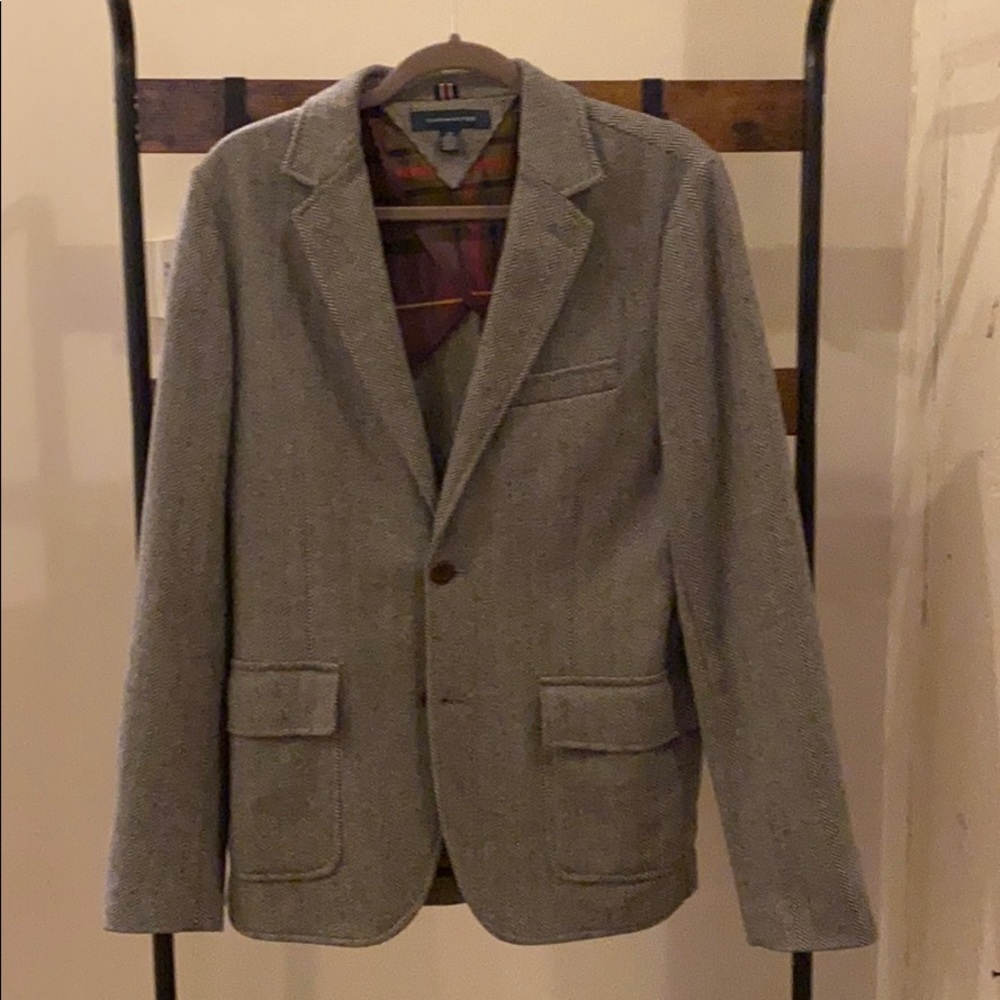 TOMMY HILFIGER GREY TWEED BLAZER
